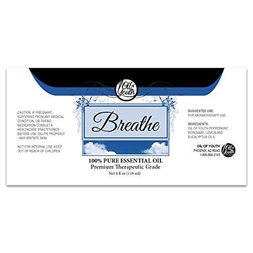 Oil of Youth Breathe Blend Essential Oil 4 oz – Therapeutic Grade, Pure & Natural