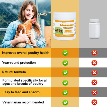 Selenium & Vitamin E Powder for Chickens – Immune & Muscle Support