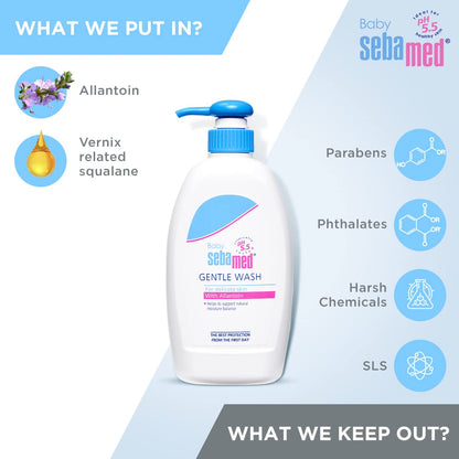 Sebamed Baby Gentle Wash | No-Tear Formula for Delicate Baby Skin – pH 5.5 | 13.5 Fl Oz