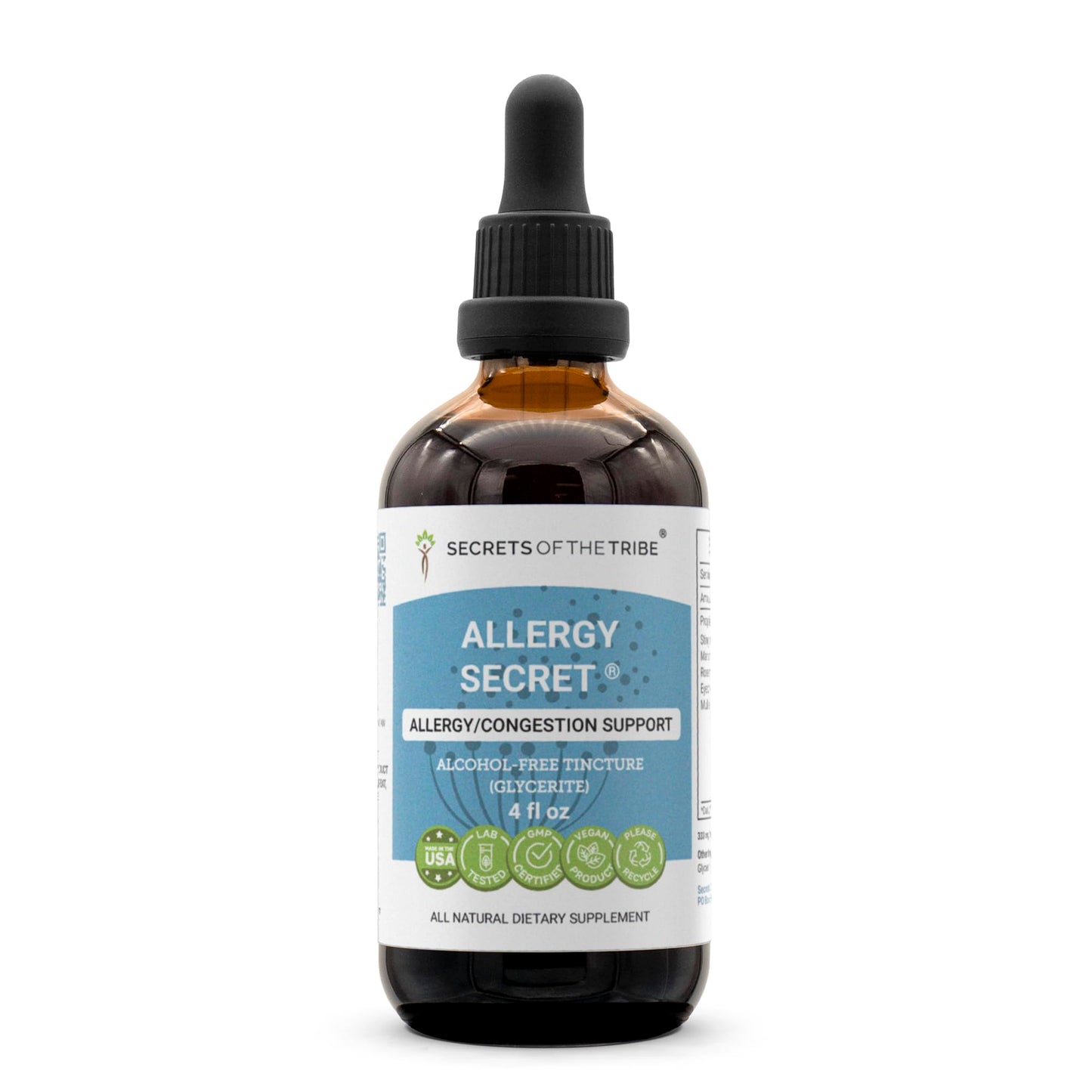 Secrets of the Tribe Allergy Secret - Alcohol-Free Herbal Extract (4 FL OZ)
