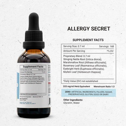 Secrets of the Tribe Allergy Secret - Alcohol-Free Herbal Extract (4 FL OZ)
