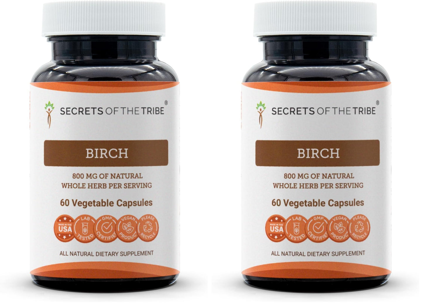 Birch Leaf Supplement - Secrets of the Tribe 60 Capsules 800 mg Pack of 2
