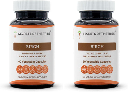 Birch Leaf Supplement - Secrets of the Tribe 60 Capsules 800 mg Pack of 2 BritishVita | Premium UK Vitamins & Wellness Supplements