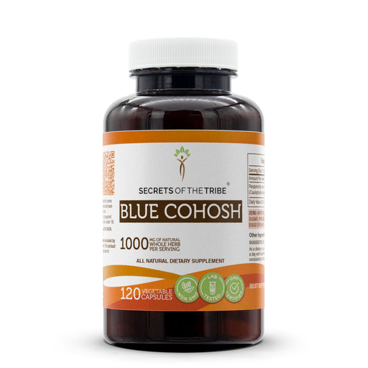 Secrets of the Tribe Blue Cohosh 120 Capsules | Vegetable Capsules, Responsibly Farmed Caulophyllum Thalictroides BritishVita | Premium UK Vitamins & Wellness Supplements