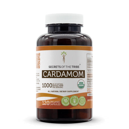 Secrets of the Tribe Cardamom USDA Organic Capsules | Certified Organic Vegetarian Supplement (120 Count)