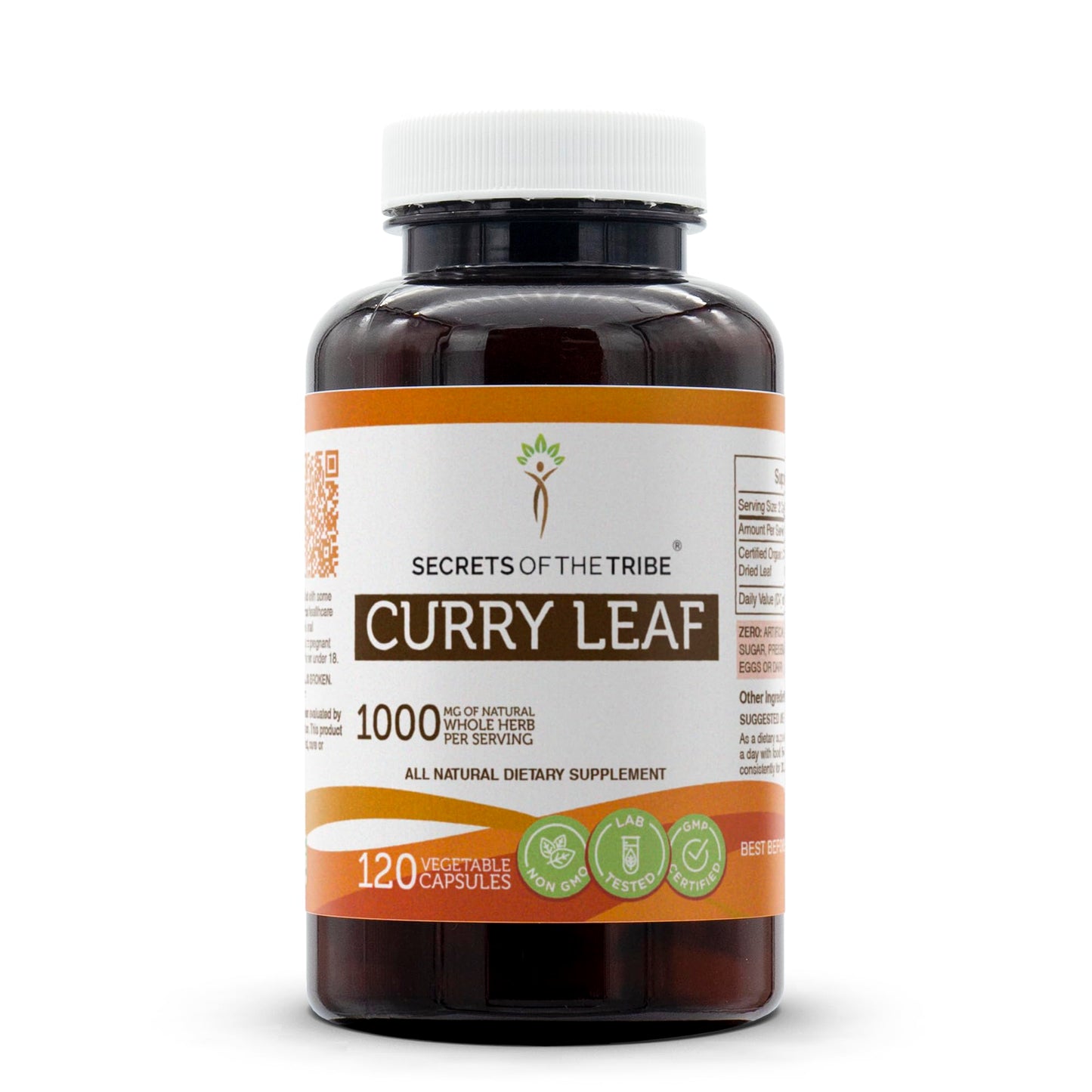 Secrets of the Tribe Curry Leaf 120 Capsules – 1000 mg, Dried Leaf (Murraya koenigii)