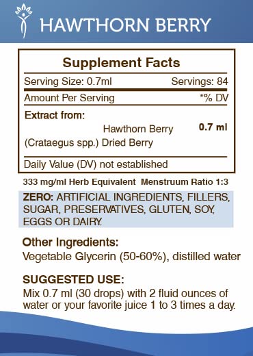 Secrets of the Tribe Hawthorn Berry Tincture – Alcohol-Free Extract (2 oz)