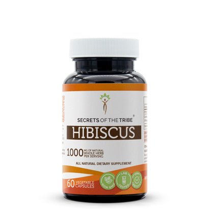Secrets of the Tribe Hibiscus 60 Capsules - 1000 mg Hibiscus Sabdariffa