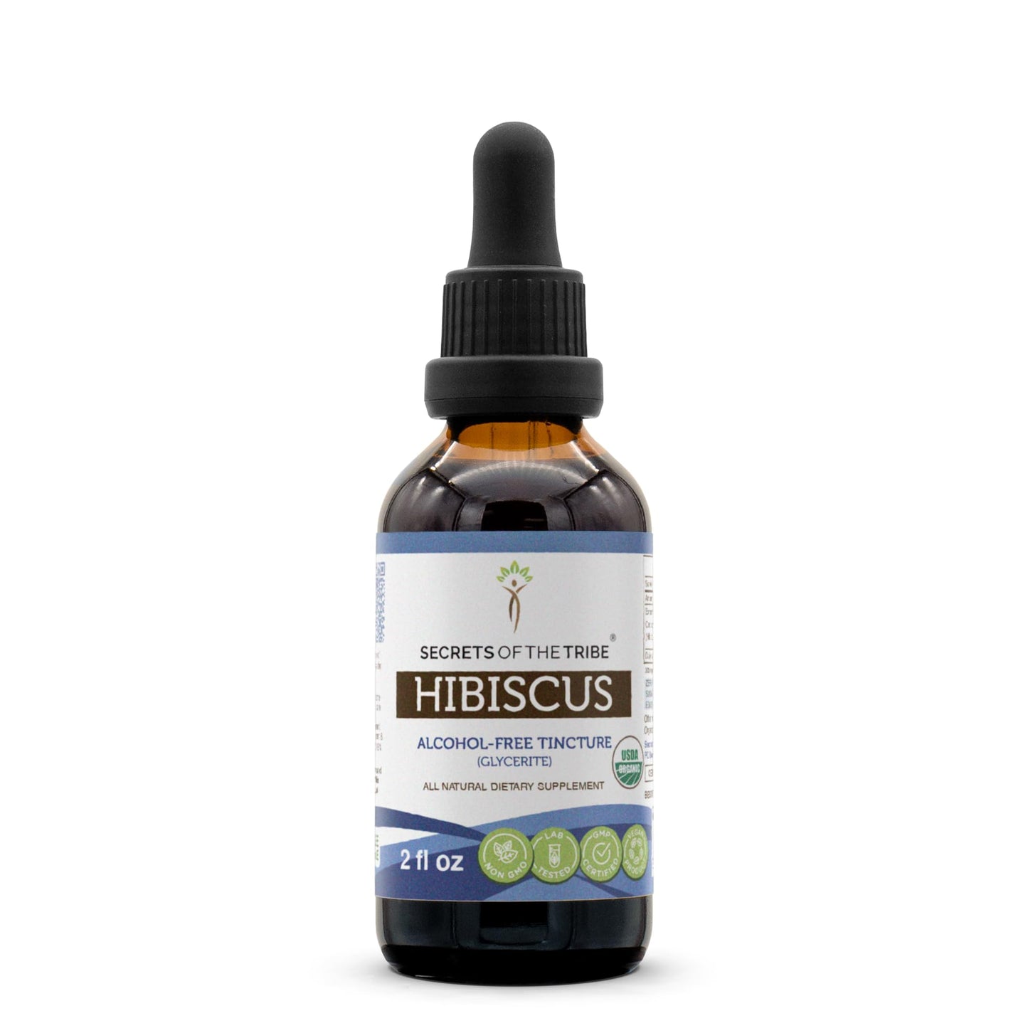 Secrets of the Tribe Hibiscus Tincture – Alcohol-Free Liquid Extract (2 FL OZ) – USDA Organic Hibiscus Sabdariffa