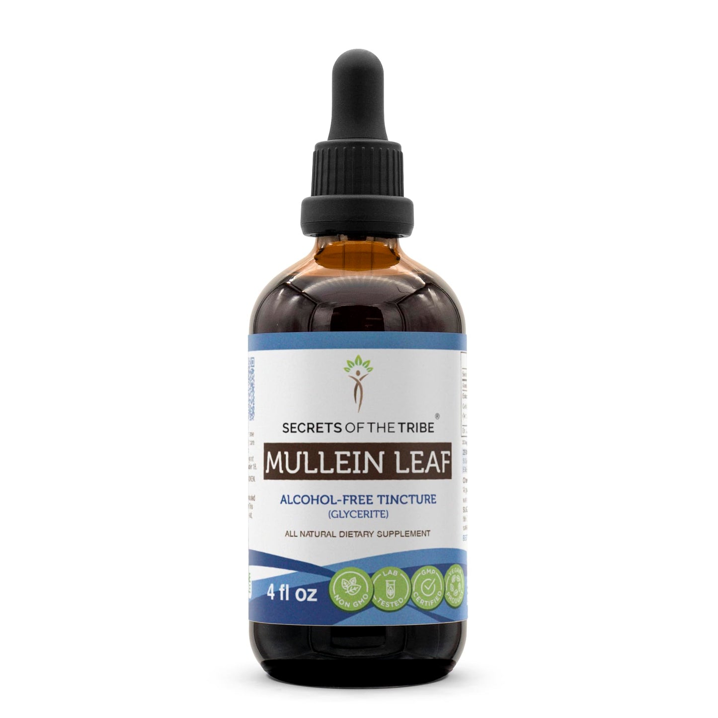Secrets of the Tribe Mullein Leaf Tincture - Alcohol-Free Liquid Extract (4 FL OZ)