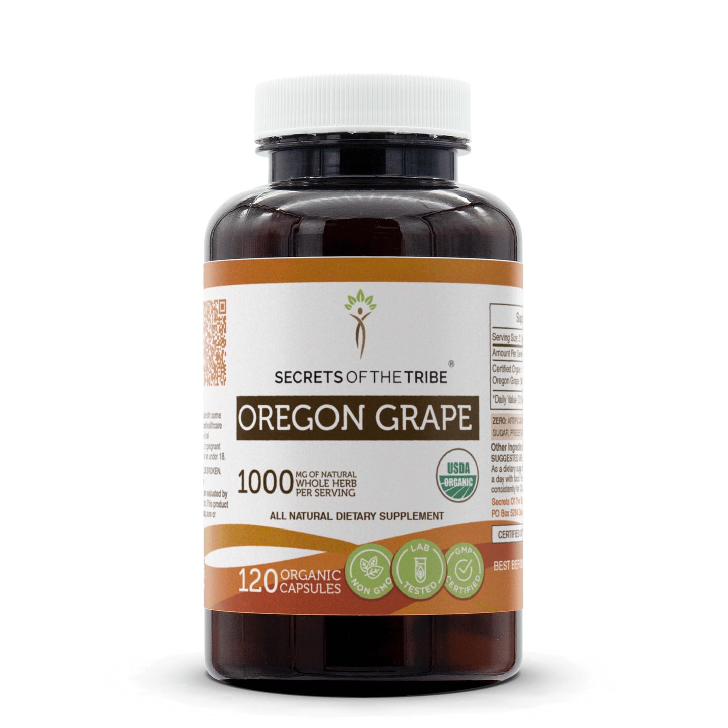 Secrets of the Tribe Oregon Grape Capsules – USDA Organic (120 Count)