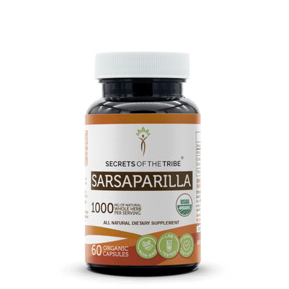 Secrets of the Tribe Sarsaparilla – 60 Capsules (1000 mg) – USDA Organic Sarsaparilla Root