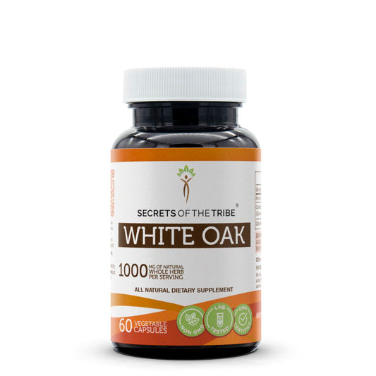 Secrets of the Tribe White Oak 60 Capsules | 1000 mg White Oak Bark BritishVita | Premium UK Vitamins & Wellness Supplements