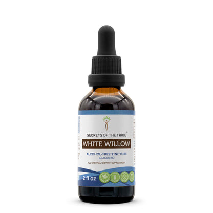 Secrets of the Tribe White Willow Tincture Alcohol-Free Extract - White Willow (Salix Alba) Dried Bark 2 oz