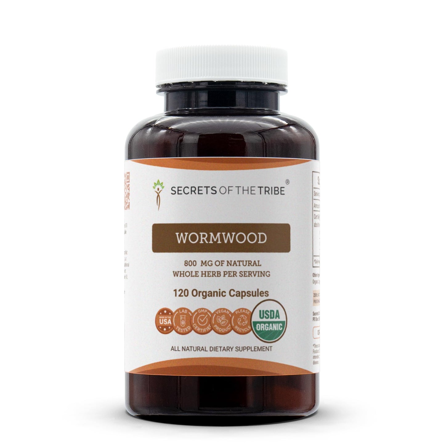 Secrets of the Tribe Wormwood USDA Organic Capsules - 120 Count