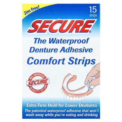 Secure Denture Adhesive - Waterproof, Long-Lasting Hold for Dentures