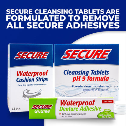 Denture Adhesive with Aloe Vera & Myrrh – 12-Hour Waterproof Hold – All Denture Types – 1.4 oz