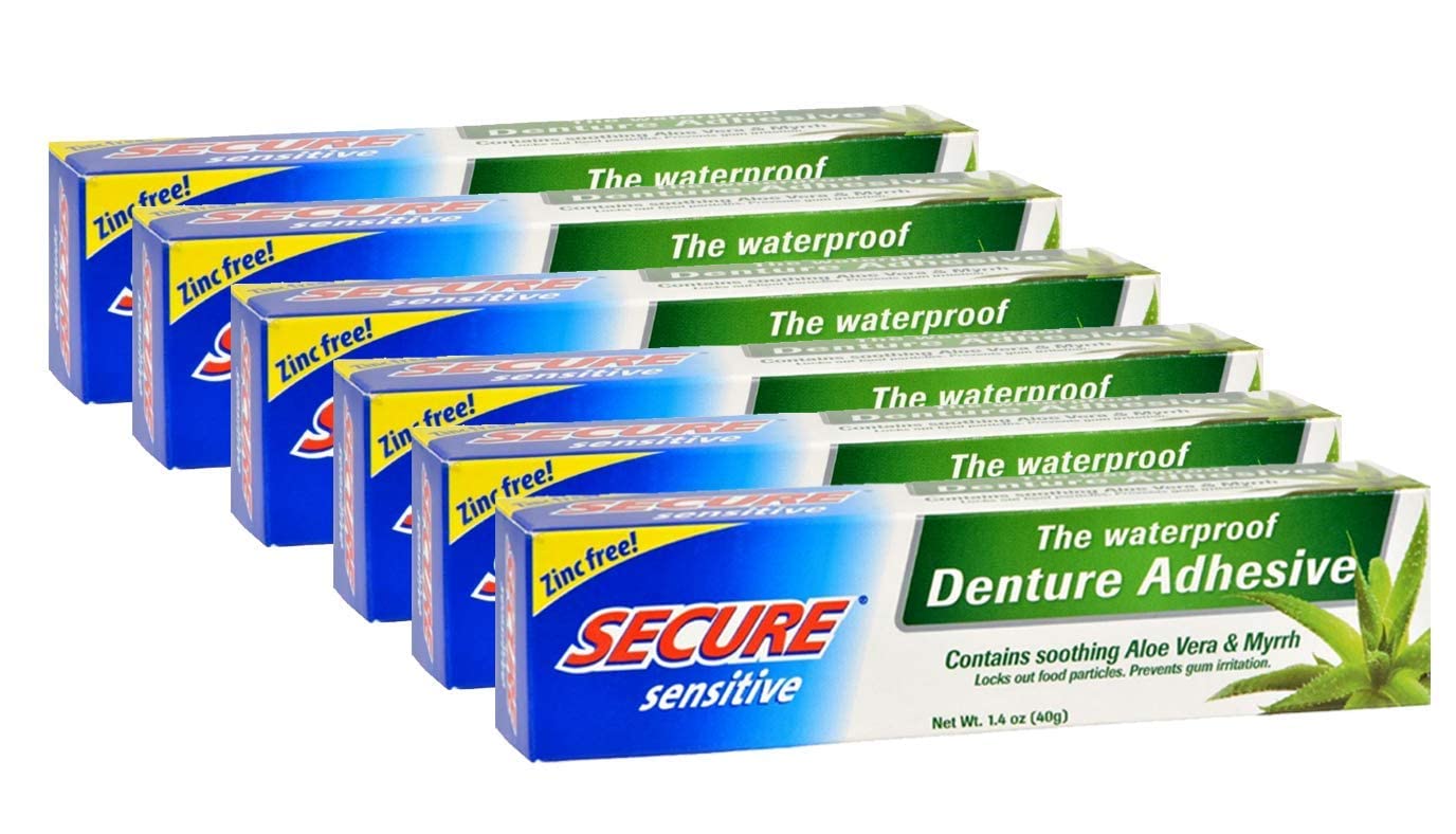 Secure Denture Bonding Adhesive Zinc 1 oz – Sensitive Gum Formula