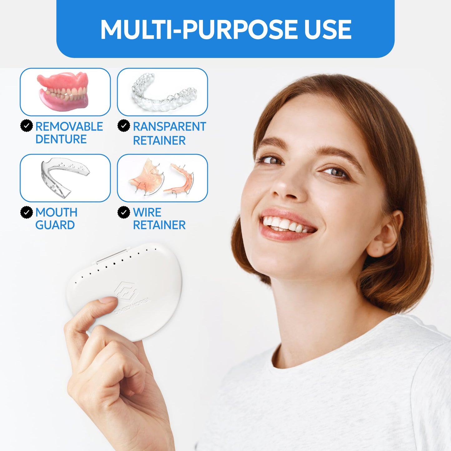 Denture Storage Case – Hygienic Retainer Cup, Travel-Ready | DIMEDI