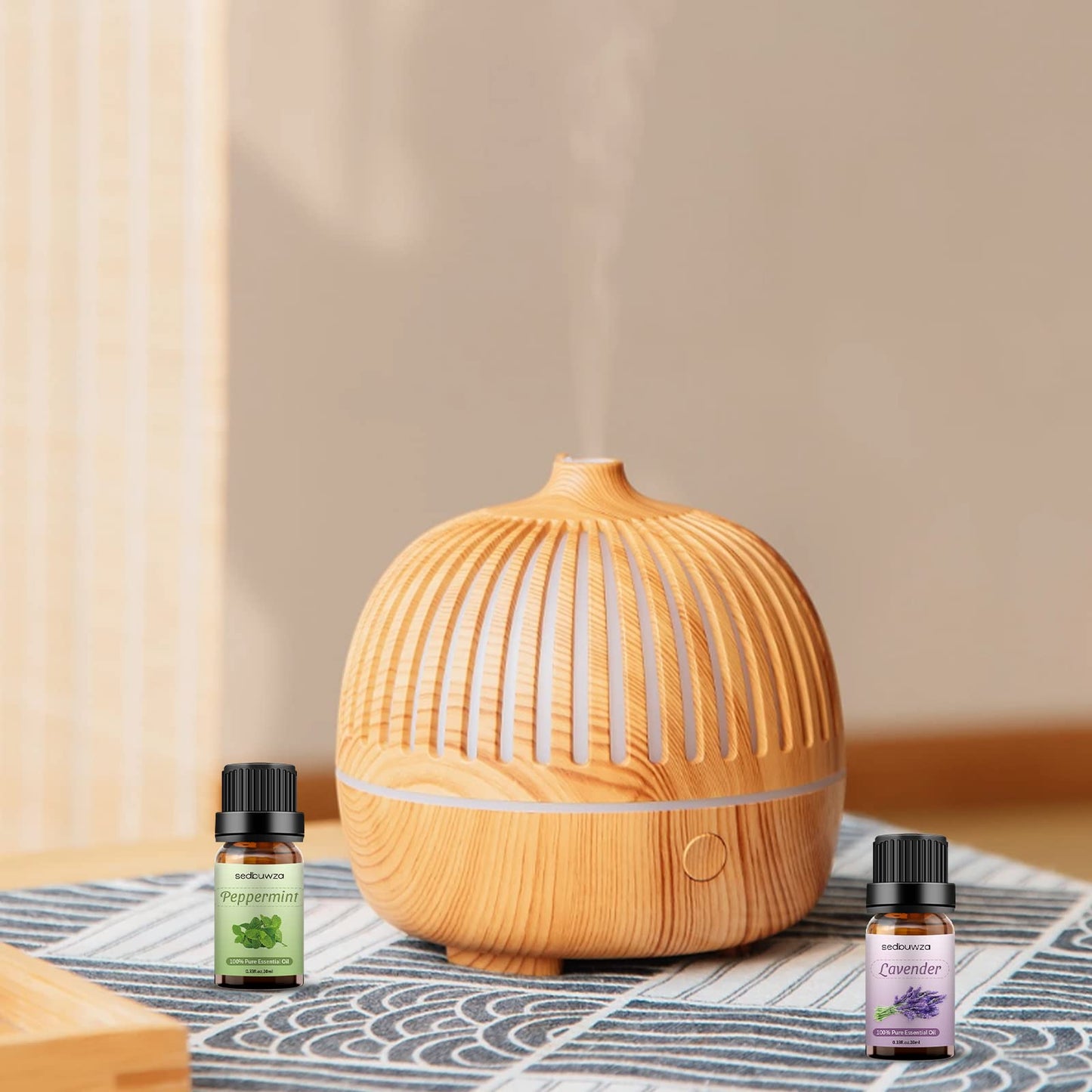 Sedbuwza Lavender & Peppermint Essential Oil Set – 2 x 10ml for Diffuser, Aromatherapy