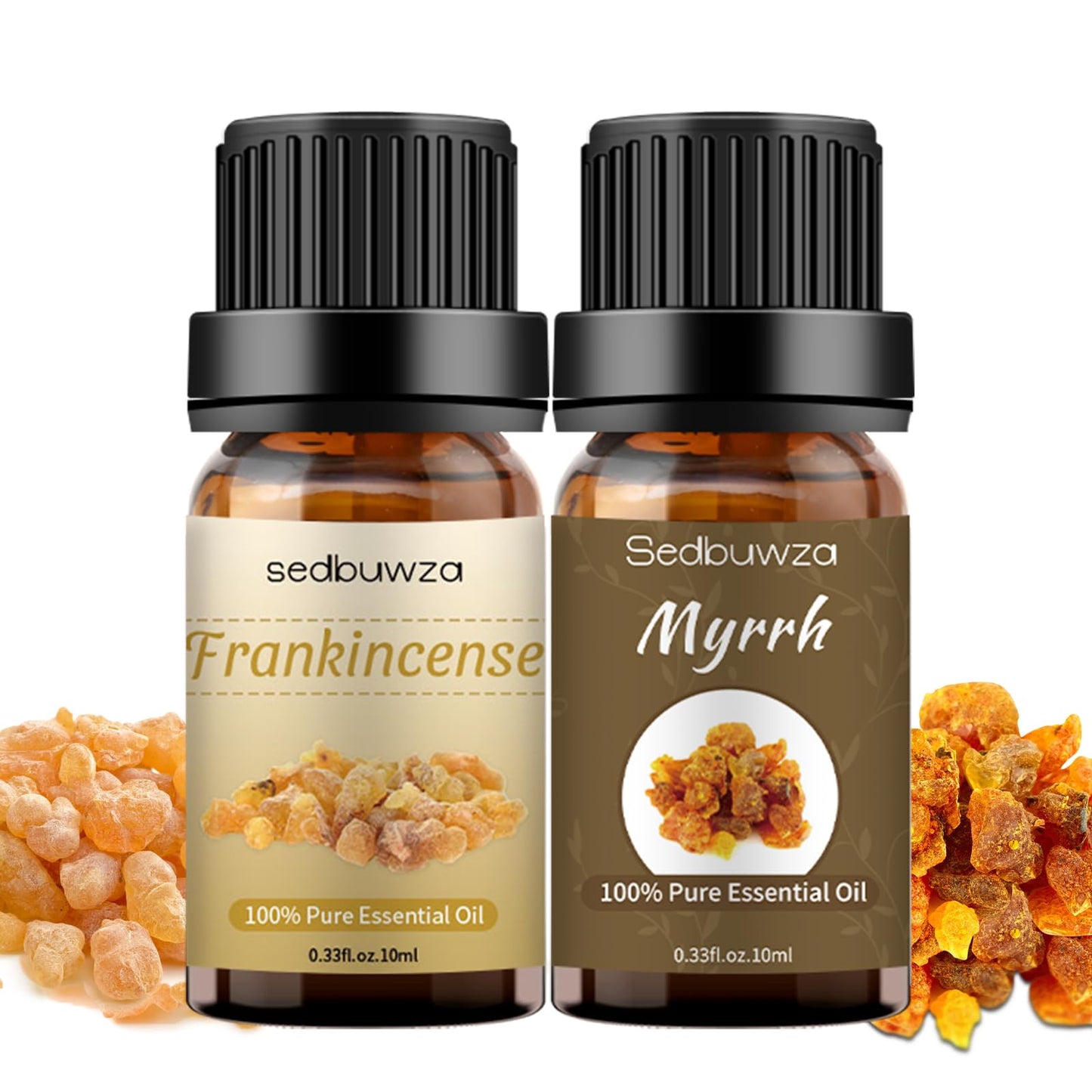 Sedbuwza Myrrh & Frankincense Essential Oil Set - 2 x 10ml for Diffuser