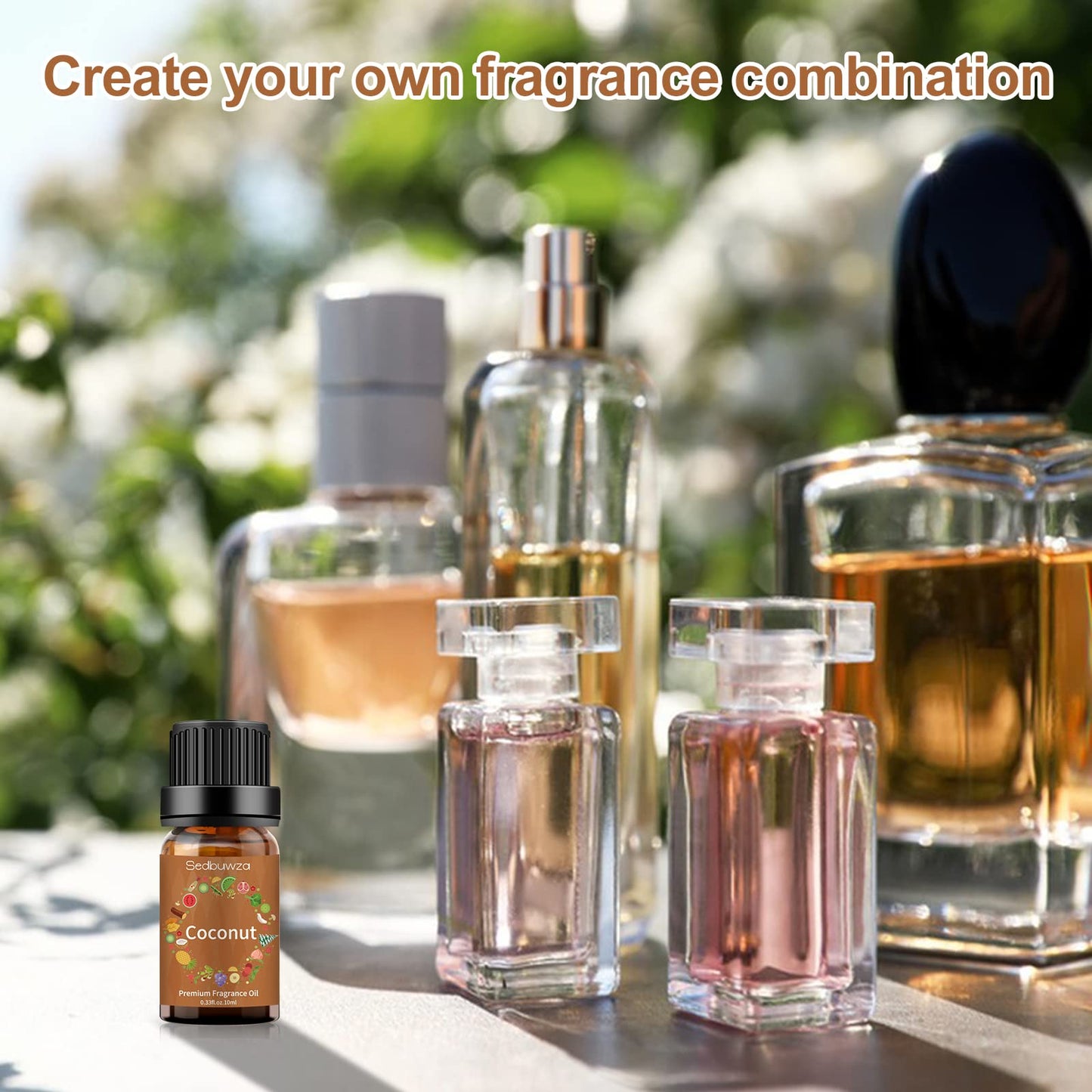 Sedbuwza Coconut Essential Oil – Pure Organic Fragrance Oil for Diffuser, Soap, Candle & Perfume