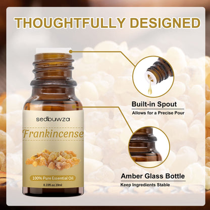 Sedbuwza Myrrh & Frankincense Essential Oil Set - 2 x 10ml for Diffuser