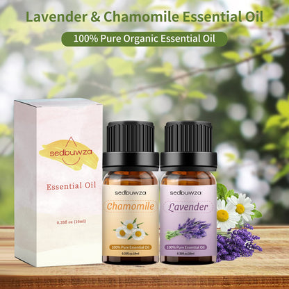 Sedbuwza Lavender Chamomile Essential Oil Set 2x10 ml | Diffuser & Aromatherapy