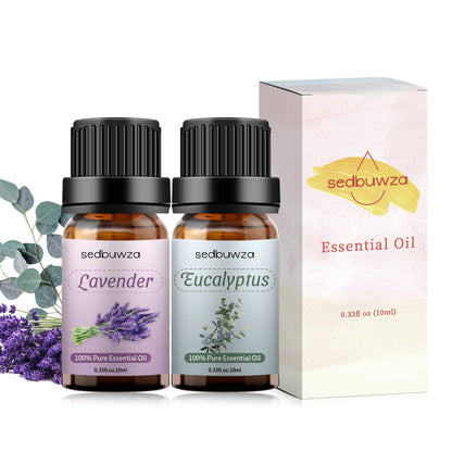 Sedbuwza Lavender & Eucalyptus Essential Oil Set – 2 x 10 ml | Diffuser, Aromatherapy, Soap & Candle Making