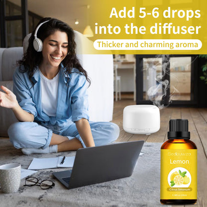 Sedbuwza Lemon Essential Oil 3.38 Fl Oz – 100% Pure, Undiluted Lemon Oil for Diffusers, Aromatherapy, Candles & Soap Making
