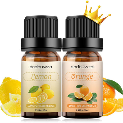 Sedbuwza Lemon & Orange Essential Oil Set - 2x10ml | Diffuser & Aromatherapy