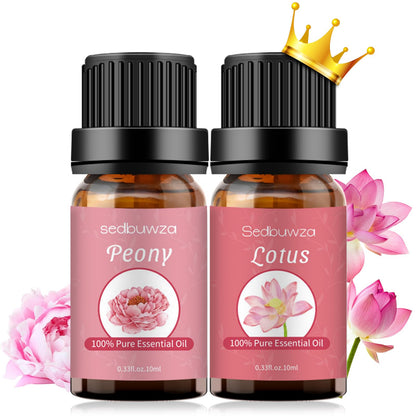 Sedbuwza Peony & Lotus Essential Oil Set – 2 x 10 ml for Diffuser, Aromatherapy