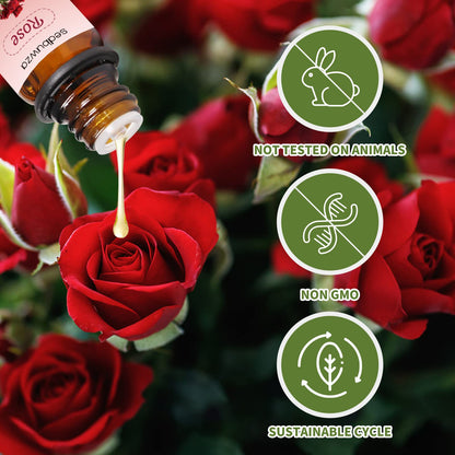 Sedbuwza Rose & Sandalwood Essential Oil Set - 2 x 10 ml for Diffuser