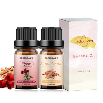 Sedbuwza Rose & Sandalwood Essential Oil Set - 2 x 10 ml for Diffuser