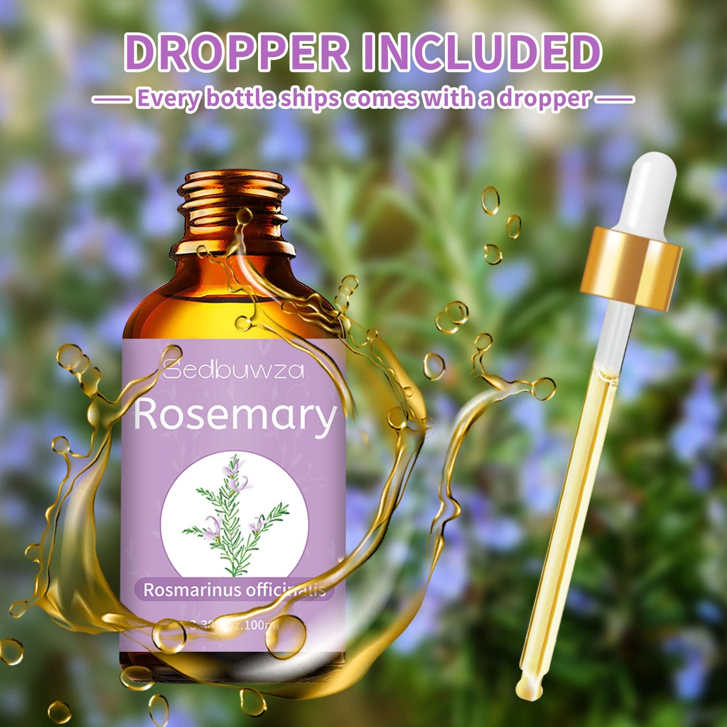 Sedbuwza Rosemary Essential Oil – 100% Pure, 3.38 oz for Aromatherapy, Diffuser & Massage