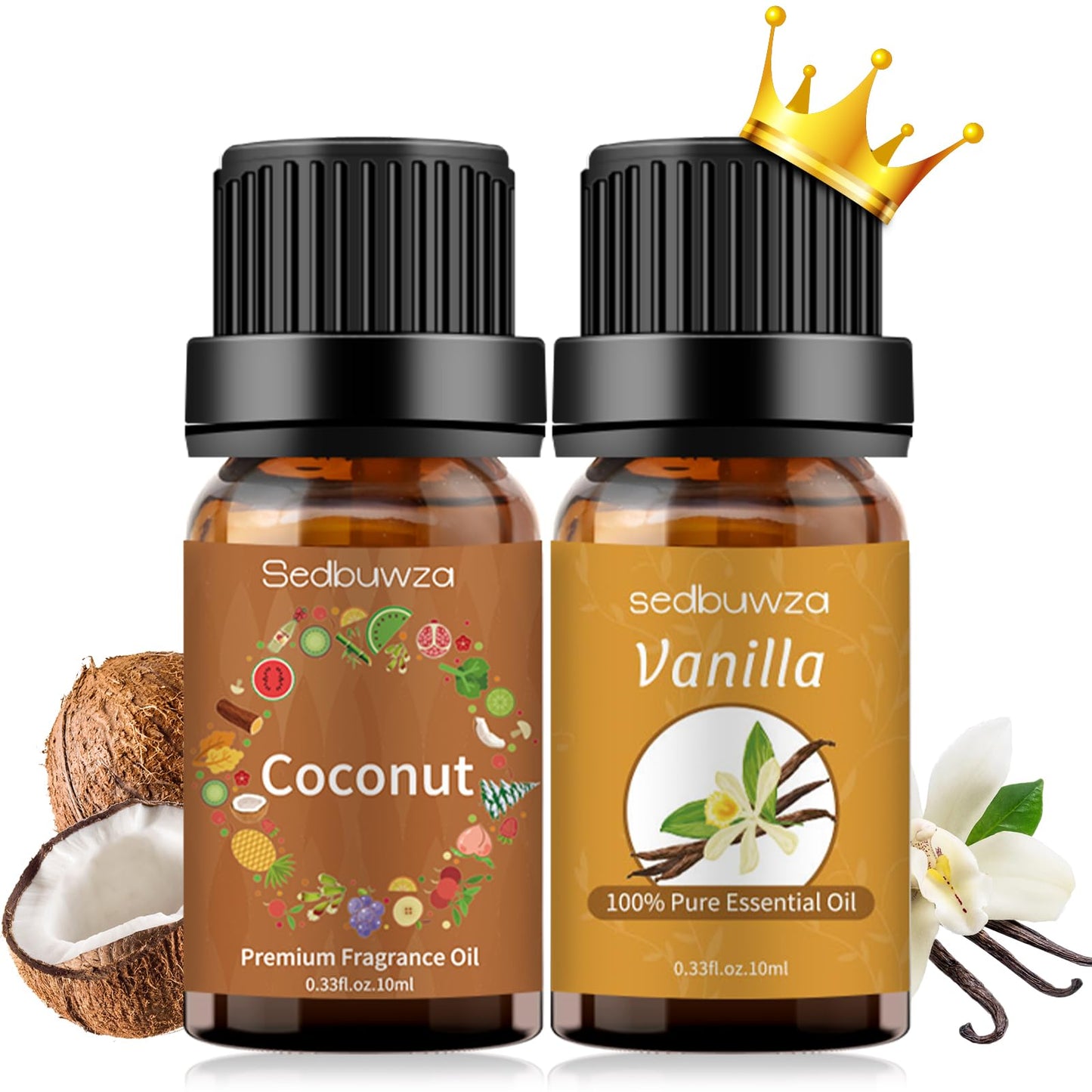 Sedbuwza Vanilla Coconut Essential Oil Set - 2 x 10 ml