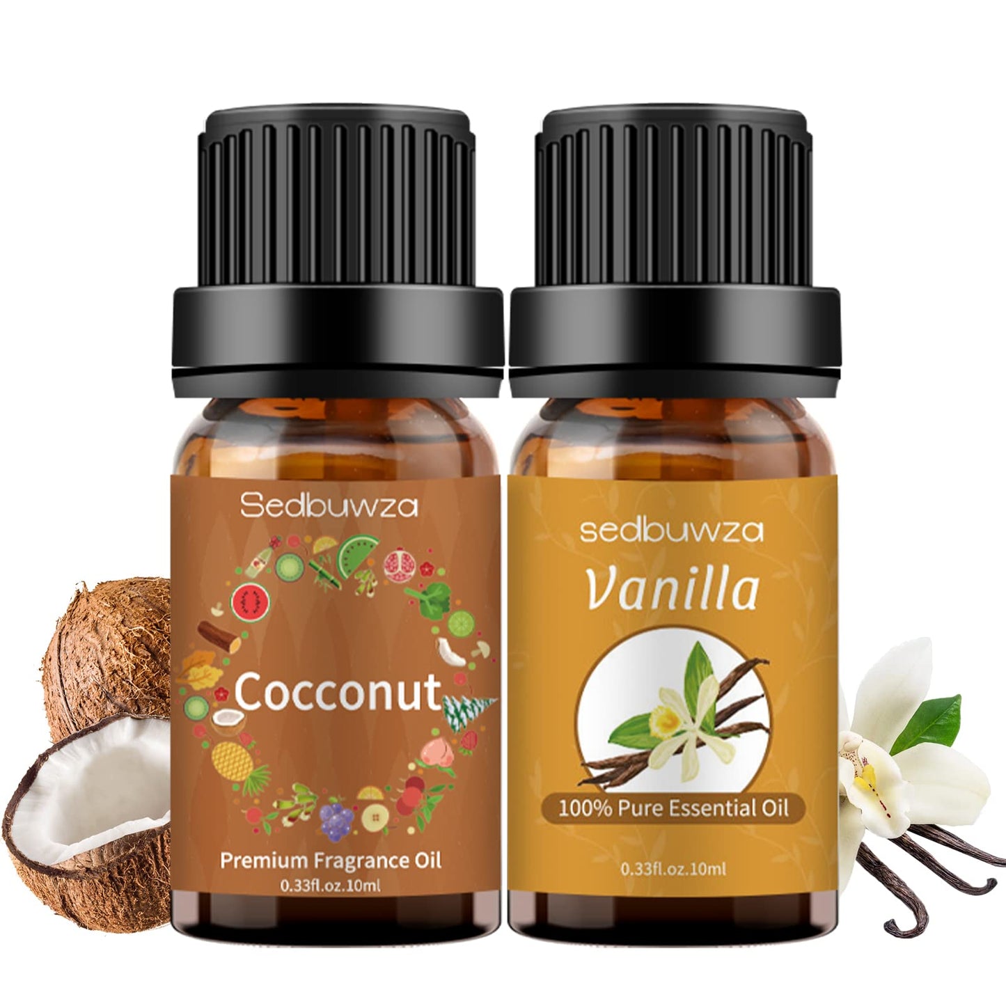Sedbuwza Vanilla Coconut Essential Oil Set - 2 x 10 ml