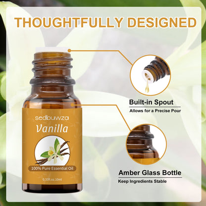 Sedbuwza Vanilla Essential Oil | Organic Vanilla Fragrance for Diffuser