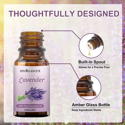 Sedbuwza Vanilla Lavender Essential Oil Set – 2 x 10 ml for Diffusers