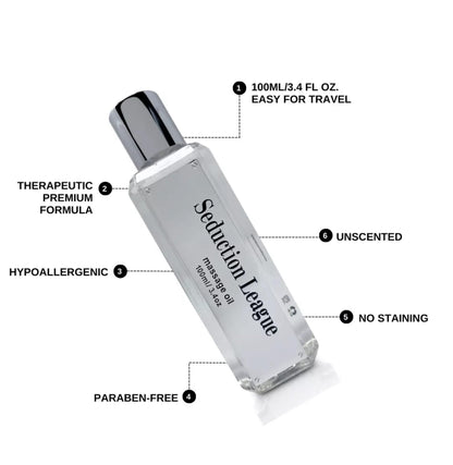 SEDUCTION LEAGUE Unscented Massage Oil 100ml – Smooth Glide