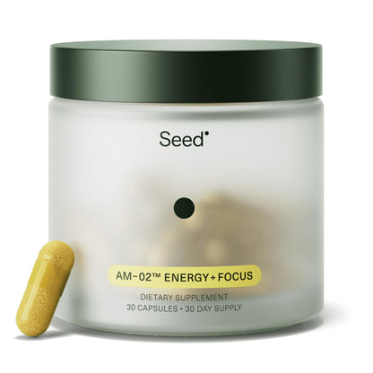 Seed AM-02 Energy + Focus: Daily Nootropic (Caffeine-Free, 30 Capsules)
