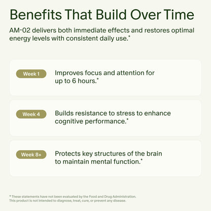 Seed AM-02 Energy + Focus: Daily Nootropic (Caffeine-Free, 30 Capsules)