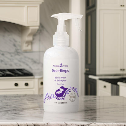 Young Living Seedlings Baby Wash & Shampoo 8 oz | Gentle Baby Bath & Nighttime Skincare