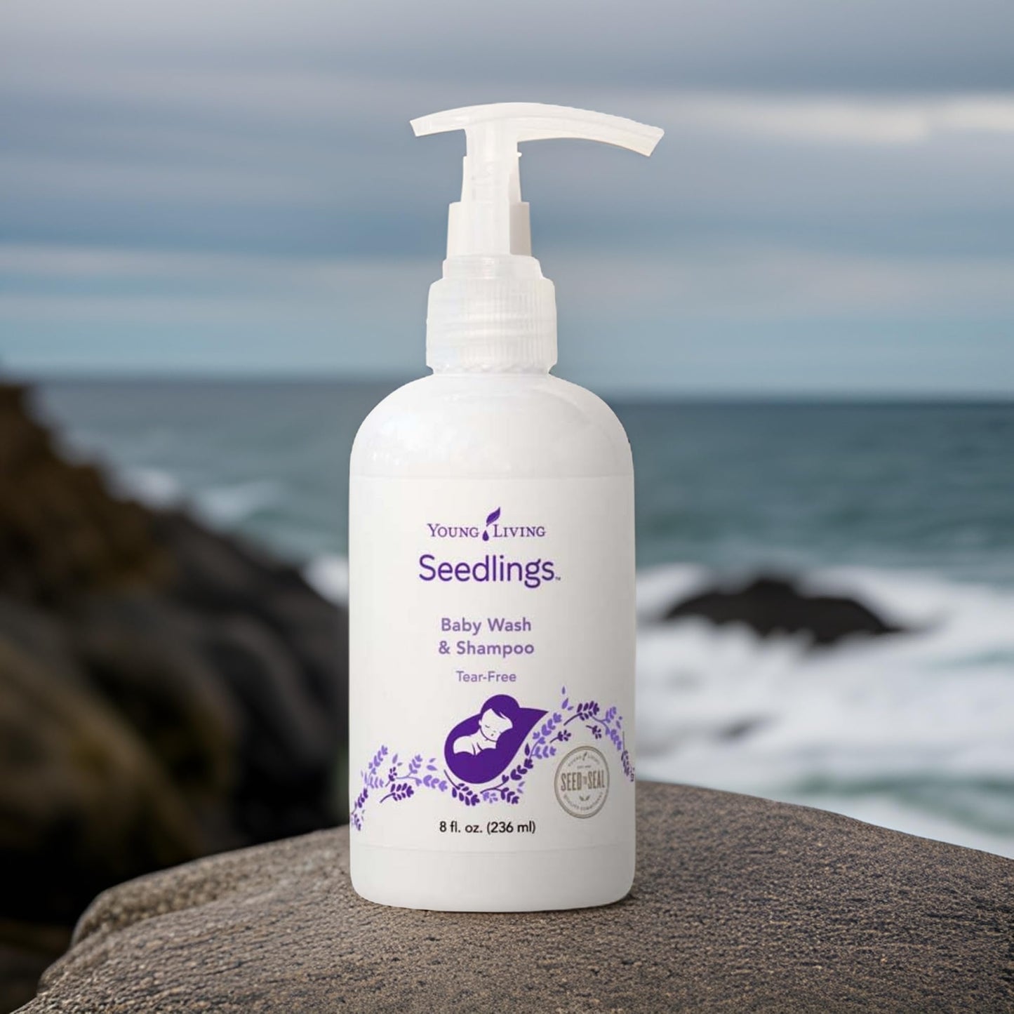 Young Living Seedlings Baby Wash & Shampoo 8 oz | Gentle Baby Bath & Nighttime Skincare