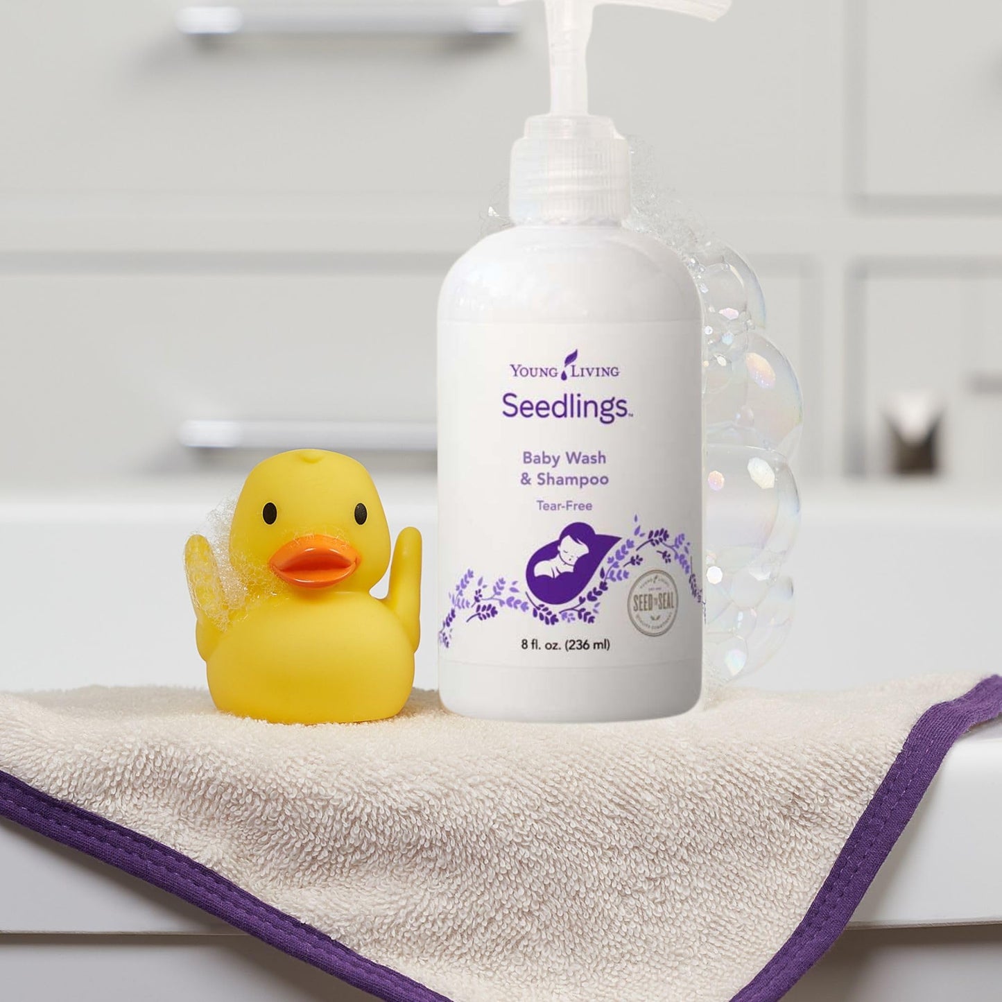 Young Living Seedlings Baby Wash & Shampoo 8 oz | Gentle Baby Bath & Nighttime Skincare