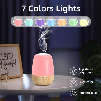 SEEDSEEL 150ML Cordless Essential Oil Diffuser - 6000mAh Battery, 7 LED Lights