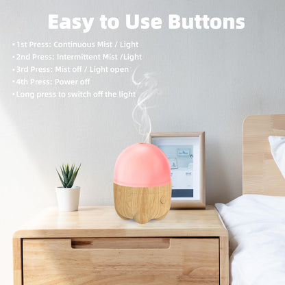 SEEDSEEL 150ML Rechargeable Essential Oil Diffuser – Cordless Aromatherapy with 7 LED Colors