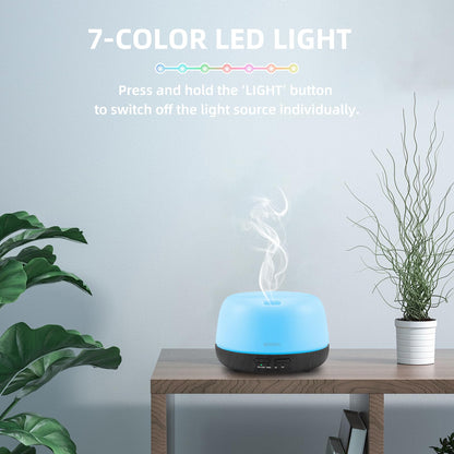 SEEDSEEL 300ML Essential Oil Diffuser with Remote | 7-Color LED Lights for Small Rooms