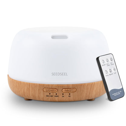 SEEDSEEL 300ML Essential Oil Diffuser – 7-Color LEDs, Remote