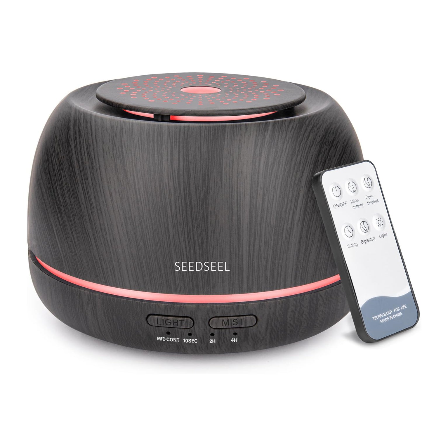 SEEDSEEL 300ML Essential Oil Diffuser – Ultrasonic Aromatherapy with Remote, 7-Color Lights, 8H Run Time
